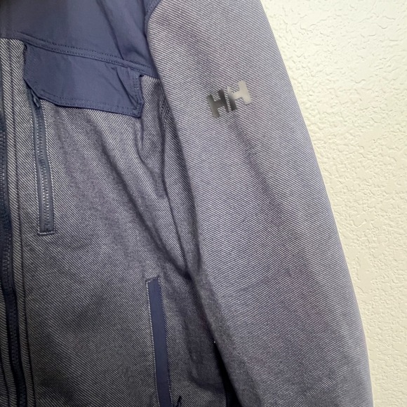 Helly Hansen Vanern Mid Layer Jacket Mens Medium Navy Gray Cotton Fleece Lined‎ - Picture 16 of 16